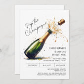 Fun Champagne Brautparty Geburtstagsparty Einladung (Vorne/Hinten)