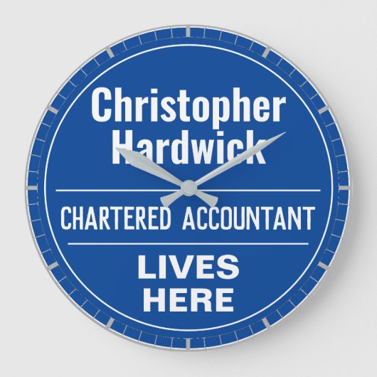 Fun Charted Accountant Wall Plaque Stil Große Wanduhr (Vorderseite)