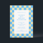 Fun Checkerboard Light Blue Geometric Geburtstag Einladung<br><div class="desc">Niedlicher Spaß Moderne Checkerboard Geometric Geburtstagsparty Einladung in Light Blue</div>