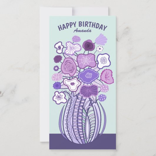 Fun cheerful flower bouquet CC0885 Birthday card (Vorderseite)