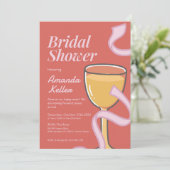 Fun Cheers Bridal Dusche Einladung (Stehend Vorderseite)