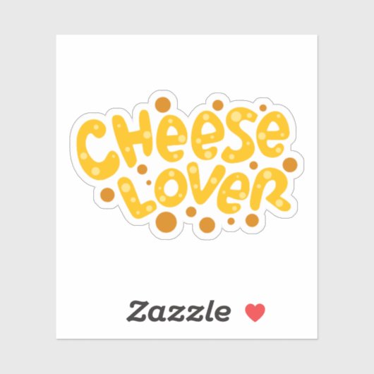 Fun Cheese Lover Typografy Aufkleber (Blatt)