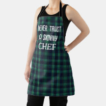 Fun Chef Quote On Green and Blue Tartan Plaid