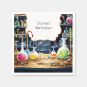 Fun Chemistry Labrador Scientist zum Geburtstag Serviette (Vorderseite)