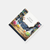 Fun Chemistry Labrador Scientist zum Geburtstag Serviette (Ecke)