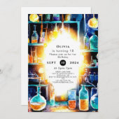 Fun Chemistry Scientist zum Geburtstag Einladung (Vorne/Hinten)