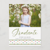 Fun Cherished Green Polka Dots Grad Foto Grad Postkarte (Vorderseite)