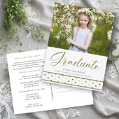 Fun Cherished Green Polka Dots Grad Foto Grad Postkarte