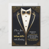 Fun Chic Anzug Award Men Adult Tuxedo 18. Geburtst Einladung (Vorderseite)