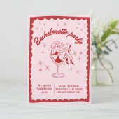 Fun & Chic Bachelorette Party Invitation for Girls Einladung (Stehend Vorderseite)