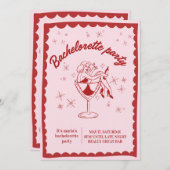 Fun & Chic Bachelorette Party Invitation for Girls Einladung (Vorne/Hinten)