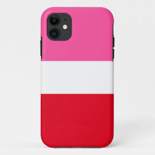 Fun Chic Bright Pink Sporty Red Weiße Streifen Case-Mate iPhone Hülle