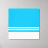 Fun Chic Bright Sky Blue White Base Racing Streife Leinwanddruck (Vorderseite)