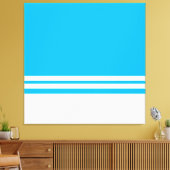 Fun Chic Bright Sky Blue White Base Racing Streife Leinwanddruck (Insitu (Wohnzimmer))