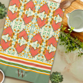 Fun Chic floral Stilvolles Herz Custom Anfangsname Geschirrtuch