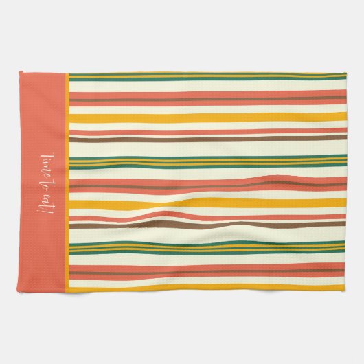 Fun Chic floral Stylish Strip Custom Quote Geschirrtuch (Horizontal)