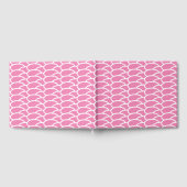 Fun Chic Geometric gepolstertes Pink White Waves M Gästebuch (Voll)