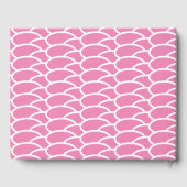 Fun Chic Geometric gepolstertes Pink White Waves M Gästebuch (Rückseite)
