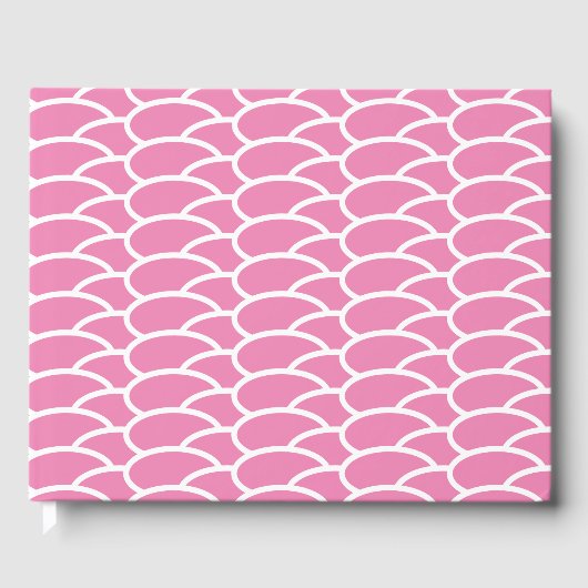 Fun Chic Geometric gepolstertes Pink White Waves M Gästebuch (Vorderseite)