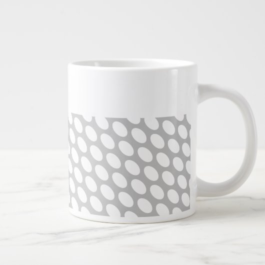 Fun Chic geteerte Pastel Gray White Geometric Art Jumbo-Tasse (Rechts)