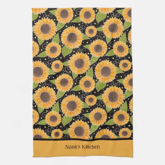 Fun Chic individuelles Sonnenblumenmuster Geschirrtuch (Vertikal)