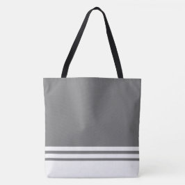 Fun Chic Medium Gray Racing Streifen Tasche
