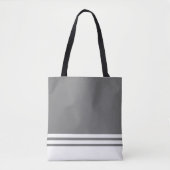 Fun Chic Medium Gray Racing Streifen Tasche (Vorderseite)