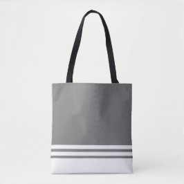 Fun Chic Medium Gray Racing Streifen Tasche