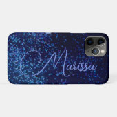 Fun Chic Personalisiert Blue Confetti Case-Mate iPhone Hülle (Rückseite (Horizontal))