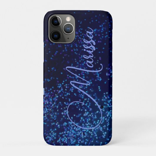 Fun Chic Personalisiert Blue Confetti Case-Mate iPhone Hülle (Rückseite)