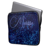 Fun Chic Personalisiert Confetti Blue Laptopschutzhülle (Vorderseite Links)