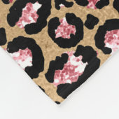 Fun Chic Pink Black Gold Cheetah/Leopard Monogram Fleecedecke (Ecke)
