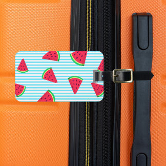 Fun Chic Watermelon Slices Blue Lines Pattern Gepäckanhänger