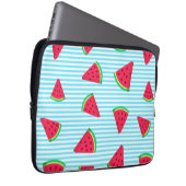 Fun Chic Watermelon Slices Blue Lines Pattern Laptopschutzhülle (Vorne Rechts)