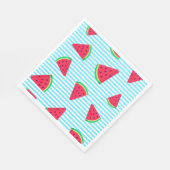 Fun Chic Watermelon Slices Blue Lines Pattern Serviette (Ecke)