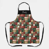 Fun Chic Winter Greenery Christmas Party Schürze (Vorderseite)