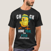 Fun Chick Gone Aquamarin Ribbon Hühnerkrieger Ptsd T-Shirt (Vorderseite)