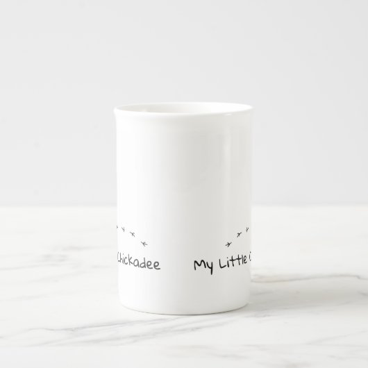 Fun Chickadee Niedliche kleine Vogelspuren Tasse (Vorderseite)
