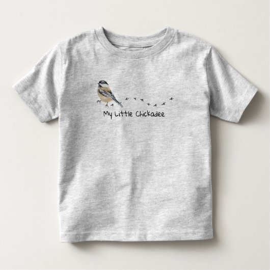 Fun Chickadee Niedliche Vogelspuren Kleinkind T-shirt (Vorderseite)
