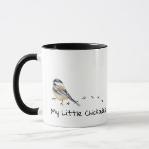 Fun Chickadee Niedliche Vogelspuren Tasse