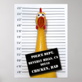 Fun Chicken Bad Mugshot Poster! Poster (Vorne)