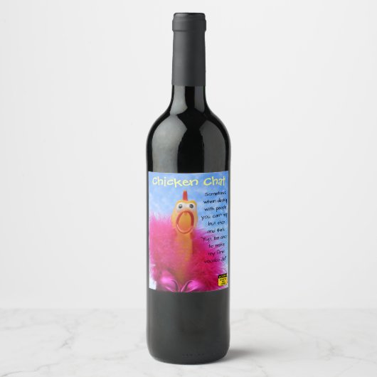Fun Chicken Chat Weinmarken! Weinetikett (Vorderseite)