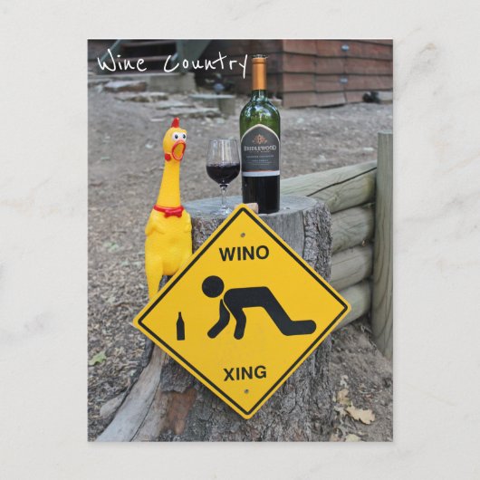 Fun Chicken Wine Country Postcard! Postkarte (Vorderseite)