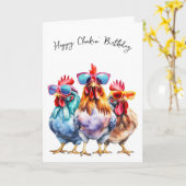 Fun Chickens Geburtstag Spaß Karte (Gelbe Blume)