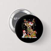 Fun Chihuahua Weihnachten Ugly Hund Weihnachtsmann Button (Vorne & Hinten)