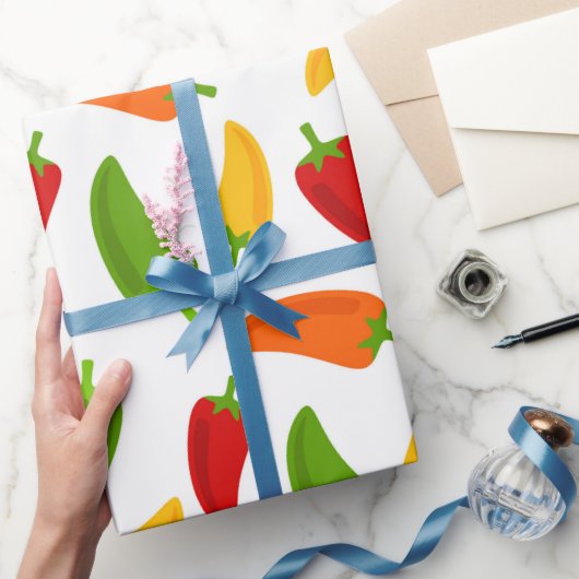 Fun Chili Paprikaschoten Muster Fiesta Party Packu Geschenkpapier (Schenken)