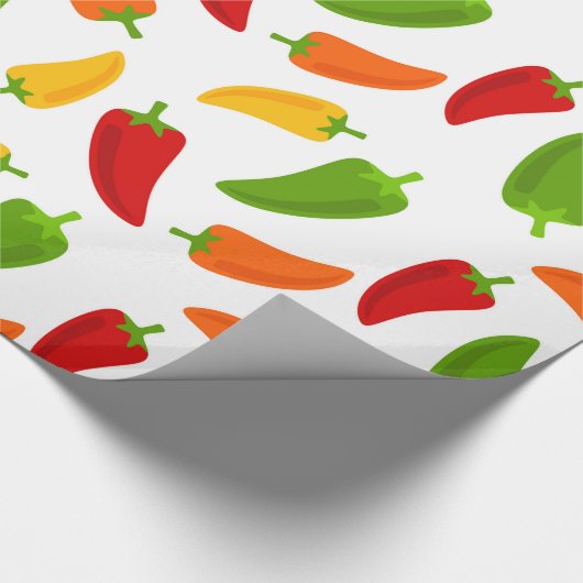 Fun Chili Paprikaschoten Muster Fiesta Party Packu Geschenkpapier (Ecke)