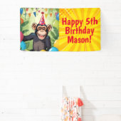 Fun Chimpanzee Wilder Jungle Affe Geburtstag Banner (InSitu)