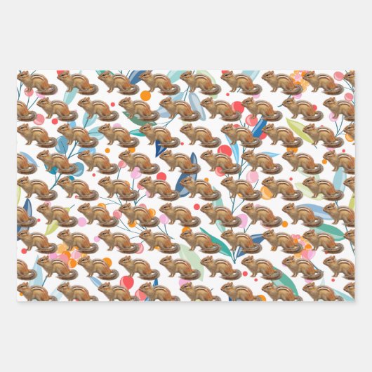 Fun Chipmunk-Wrapping Paper Sheets Geschenkpapier Set (Vorderseite 3)
