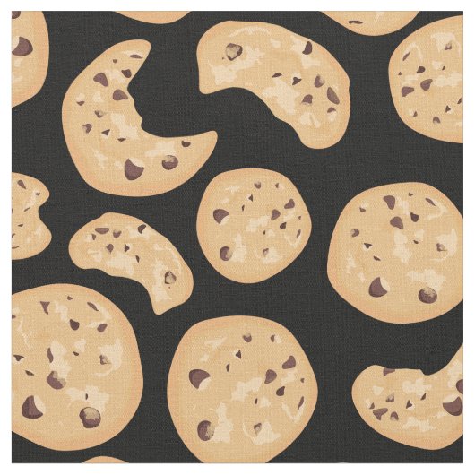 Fun Chocolate Chip Cookies Muster Stoff (Nahaufnahme)